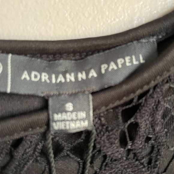 Black Adrianna Papell lace blouse NWT. Size small. - Picture 6 of 9